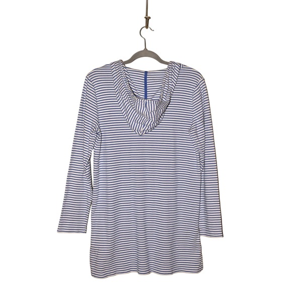 VINEYARD‎ VINES $98 Long Sleeve Striped Hooded Tunic Blue/White Small - Picture 2 of 4